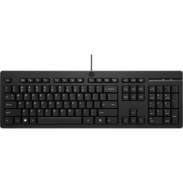 HP 125 G2 USB Wired Keyboard tastatur Kontor Sort