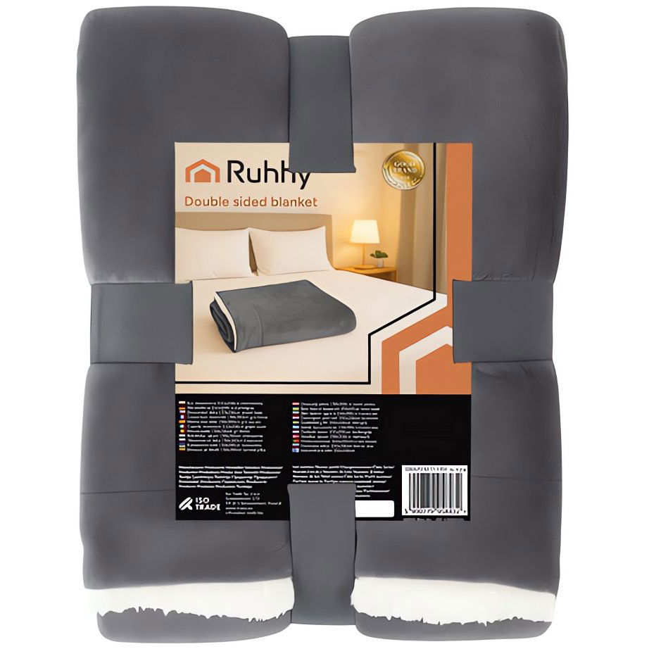 Ruhhy 26292 Oboustranná deka s beránkem 150 × 200 cm, tmavě šedá (5900779958432)