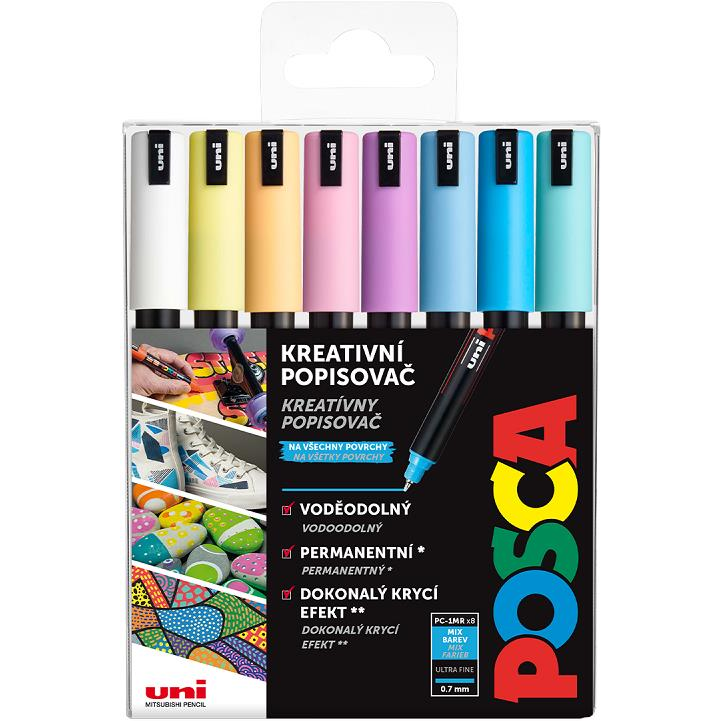 UNI Posca 1MR 8 pcs pastel (5012788014563)