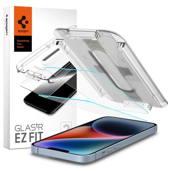 SPIGEN edzett üveg kijelzővédő GLAS.TR "EZ FIT" 2-PACK iPhone 13 / 13 Pro / 14 / 16e/17e készülékhez átlátszó