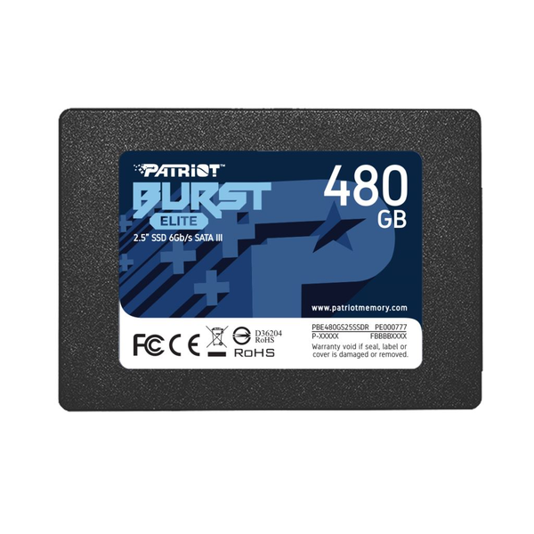 Solid-State Drive, Patriot 2,5" 480 GB Burst Elite SATA3, 450 MB/s, 320 MB/s, Negru
