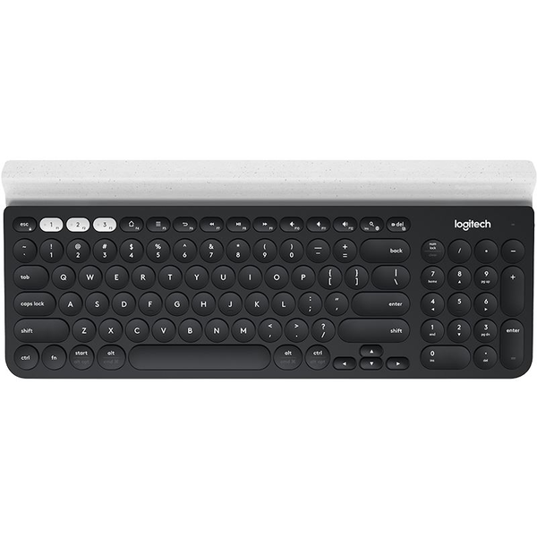 Logitech K780 Multi-Device Wireless Keyboard teclado Universal RF Wireless + Bluetooth QWERTY Internacional de EE.UU. Gris, Blanco