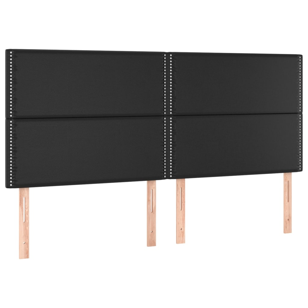 4 db fekete műbőr fejtámla 90x5x78/88 cm (3116294)