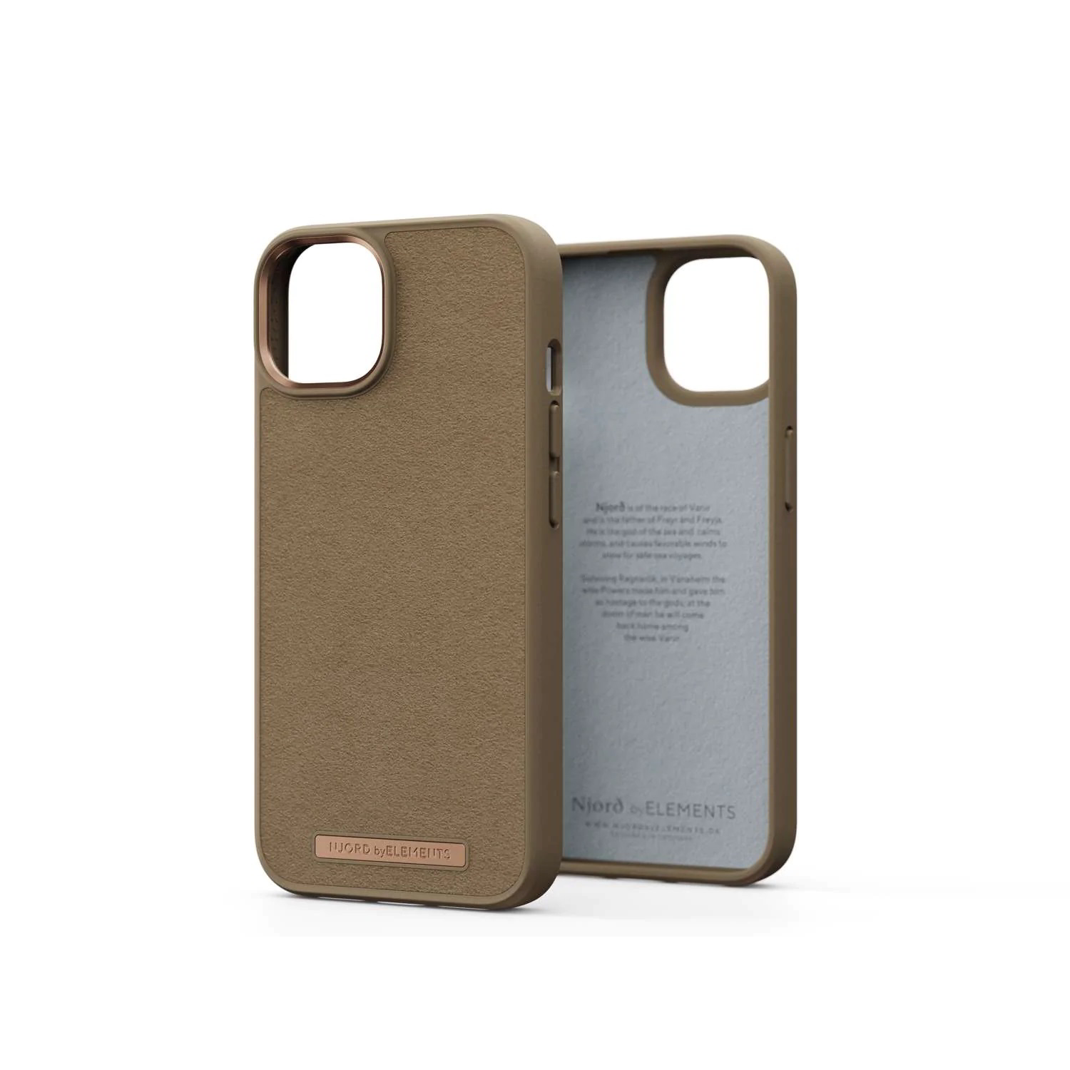 Njord Suede Comfort Apple iPhone 14 Szilikon Tok - Barna (NA41CM04)