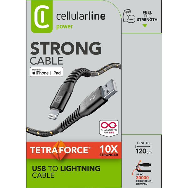 Cellularline TETRACABMFI1MK Lightning kabel 1,2 m Sort