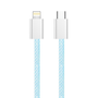 COLORWAY Kábel Type-C CW-CBPDCL061-BL, Apple Lightning, fonott pamut, PD 27W, 1M kék