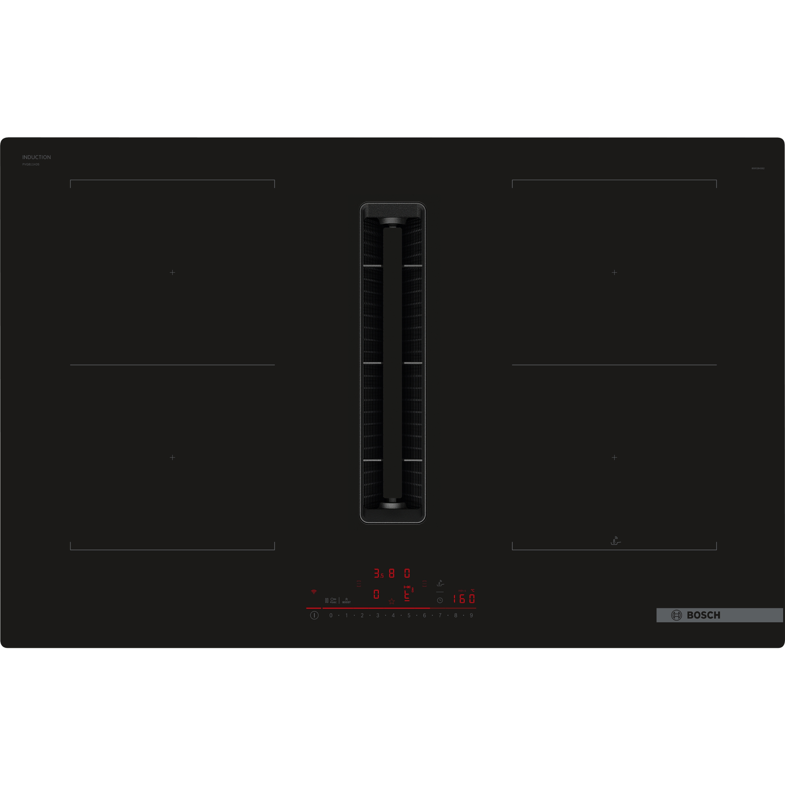 Bosch PVQ811H26E Indukciós főzőlap beépített elszívóval - Fekete (PVQ811H26E)