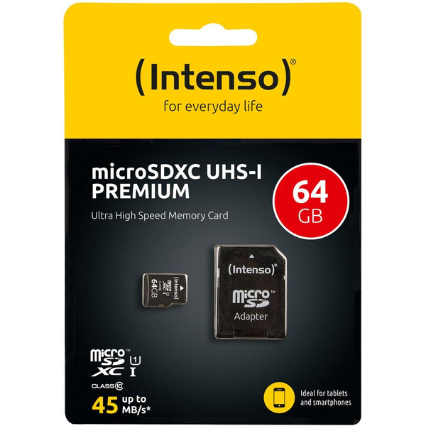 Intenso microSDXC Premium 64GB C10/UHS-I