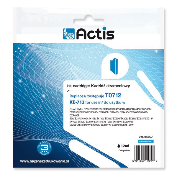 Atrament Actis KE-712 pre Epson modrý (cyan)