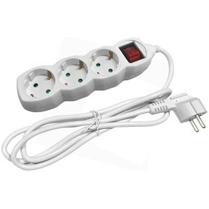 Entac elosztó 3 foglalat kapcsolóval 1,5m kábel (ESE1.5G3-1.5-SW) (ESE1.5G3-1.5-SW)