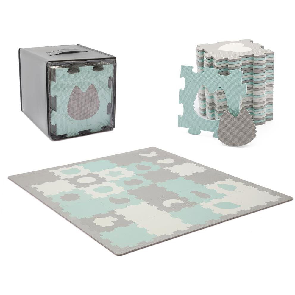 Kinderkraft Select habszivacs puzzle szőnyeg Luno 185 × 165 cm Mint 30 db (KPLUSH00MIN0000)