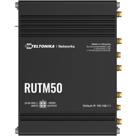 Teltonika RUTM50 vezetéknélküli router Gigabit Ethernet Kétsávos (2,4 GHz / 5 GHz) 5G Fekete
