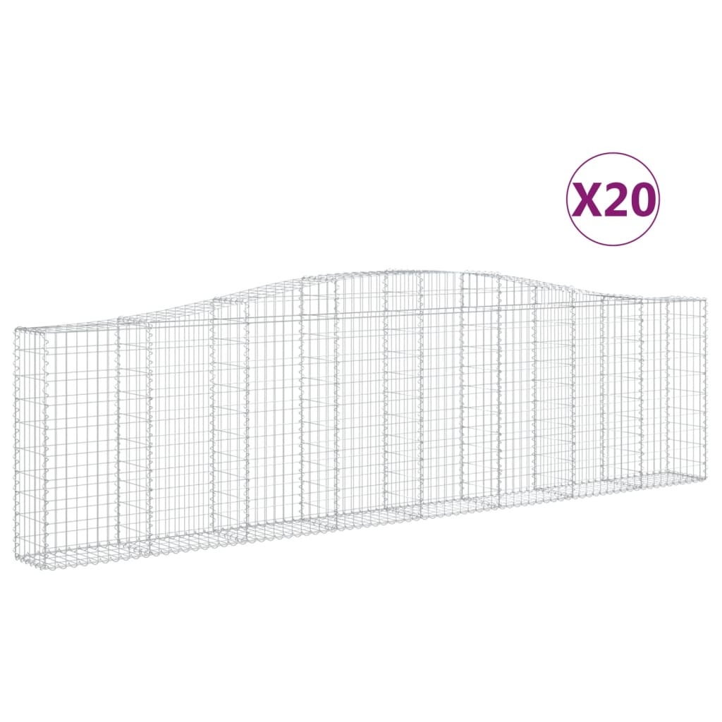 20 db íves horganyzott vas gabion kosár 400x30x100/120 cm (3145836)