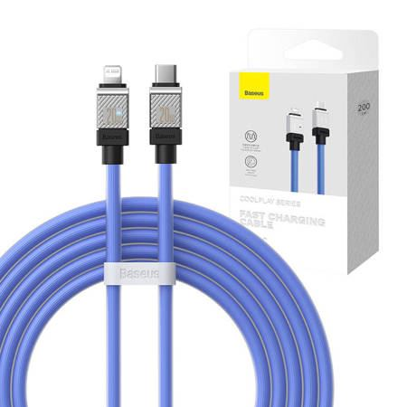 Кабел за бързо зареждане Baseus Coolplay Series, USB-C, 2m, 20W, лилав