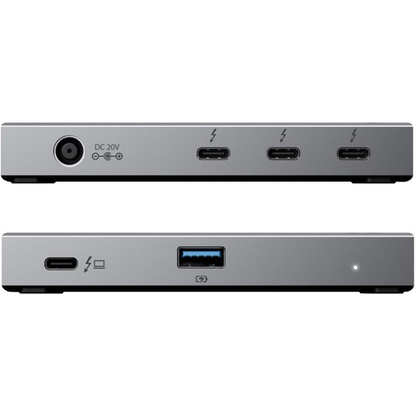 ALOGIC TB4H3TB interface hub Thunderbolt 4 40000 Mbit/s Zwart, Grijs