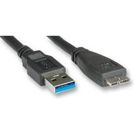 Roline USB kábel USB 3.2 Gen1 (USB 3.0 / USB 3.1 Gen1) USB-A dugó, USB mikro B dugó 0.15 m Fekete Árnyékolt 11.02.8876