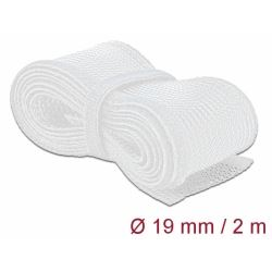Delock fonott kábelharisnya tépőzárral 2m x 19mm fehér (20702) (Delock20702)