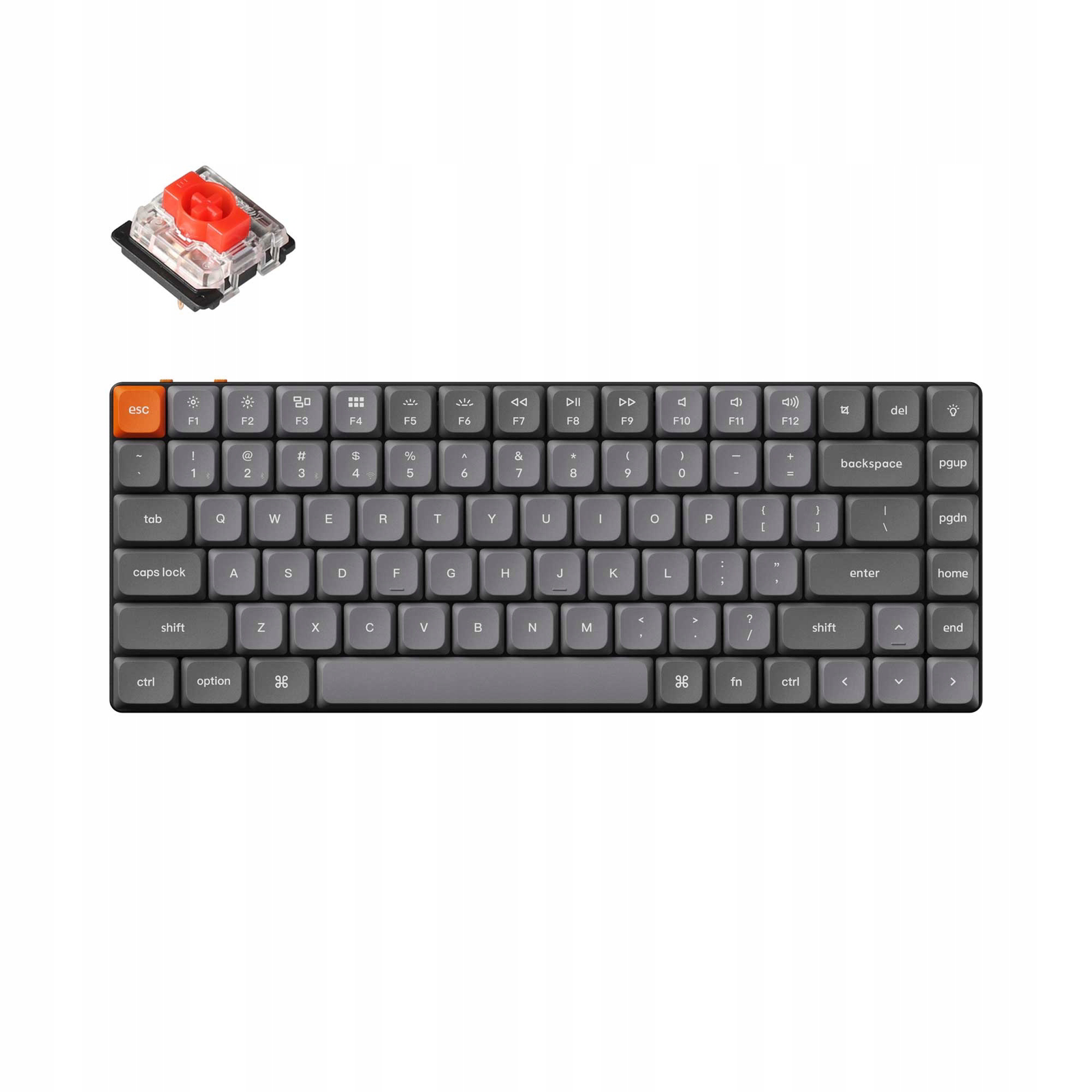Keychron K3 Max Red Switch Wireless USB-C Mechanikus RGB Billentyűzet HUN - Fekete (K3M-H1-HG)