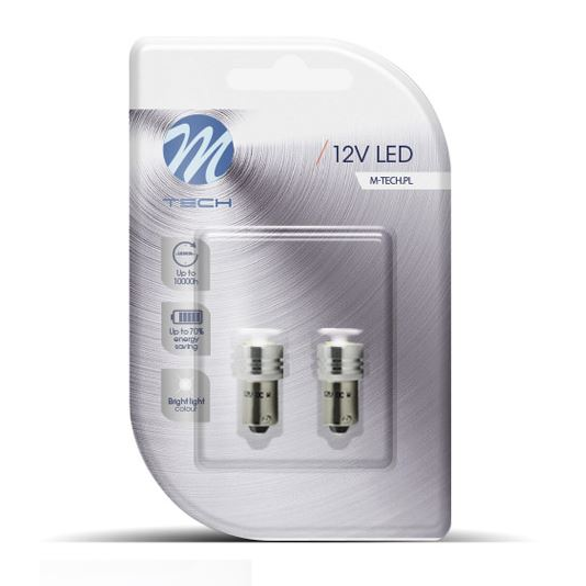 M-Tech BA9S LED 1W fehér színű, pár (72LB016W) (72LB016W)
