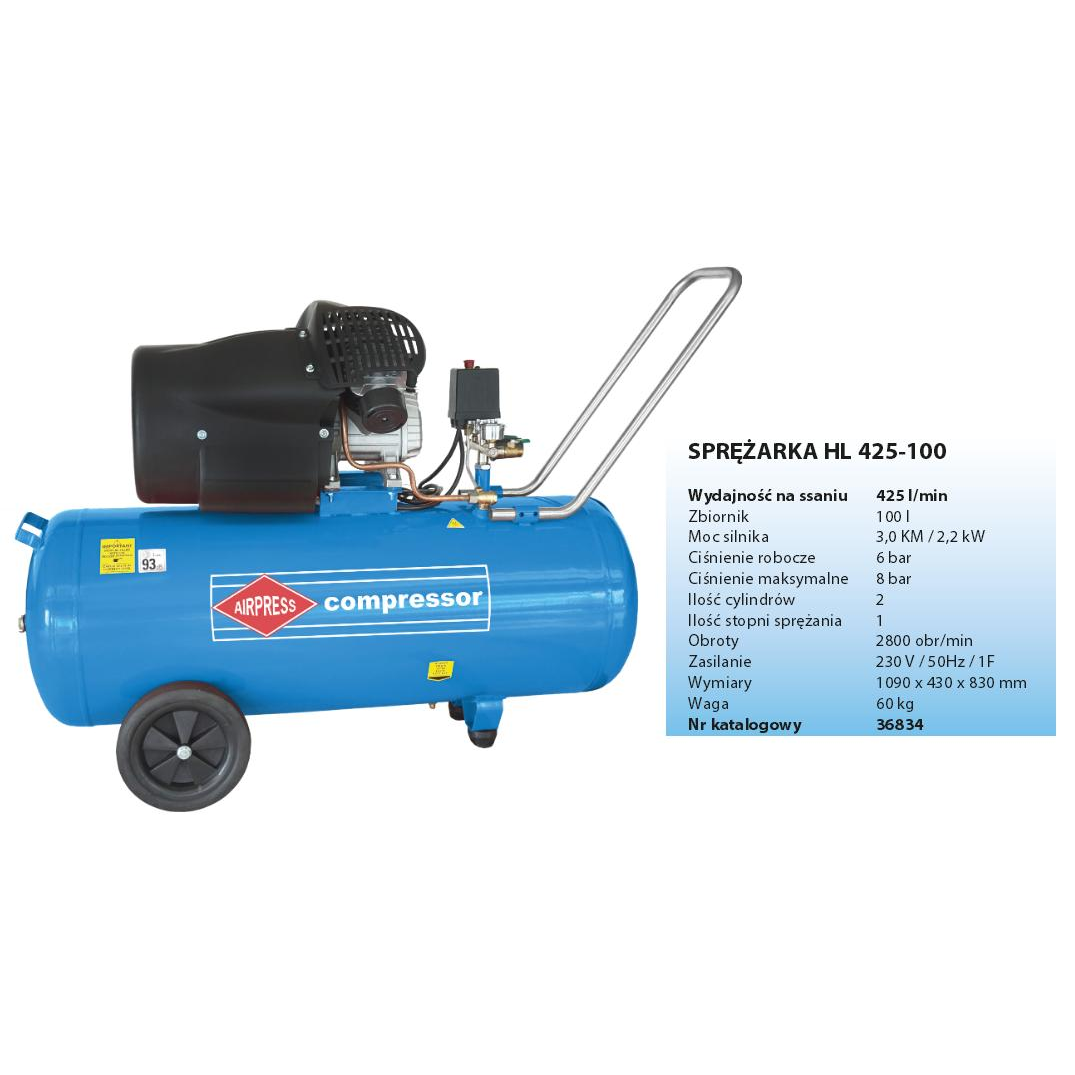 Airpress Kompresszor HL 425-100V 8 bar 3 hp 260 l/min 100 l (36834)