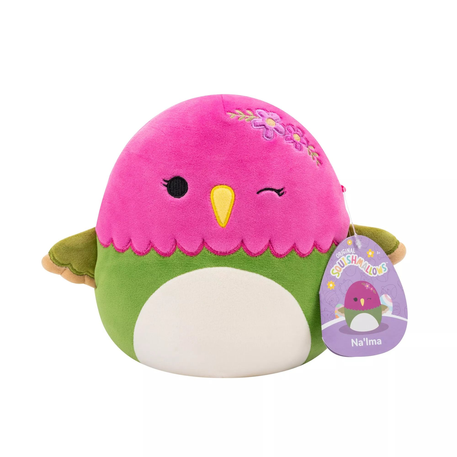 Squishmallows Na'lma a kacsintó kolibri virágokkal plüssfigura 20 cm (SQER01224)