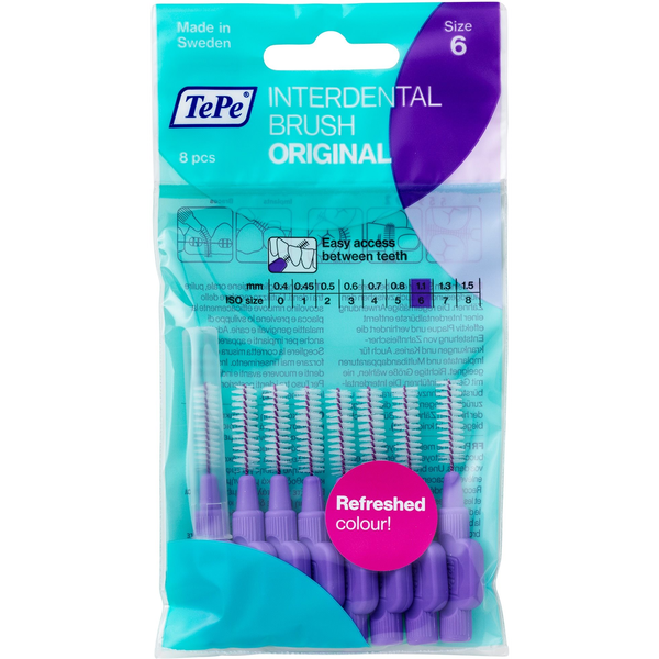 TEPE fogköztisztító kefék 1,1 mm Normal-lila 8 db