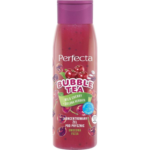 Perfecta Bubble Tea skoncentrowany żel pod prysznic Wild Cherry + Zielona Herbata 400ml
