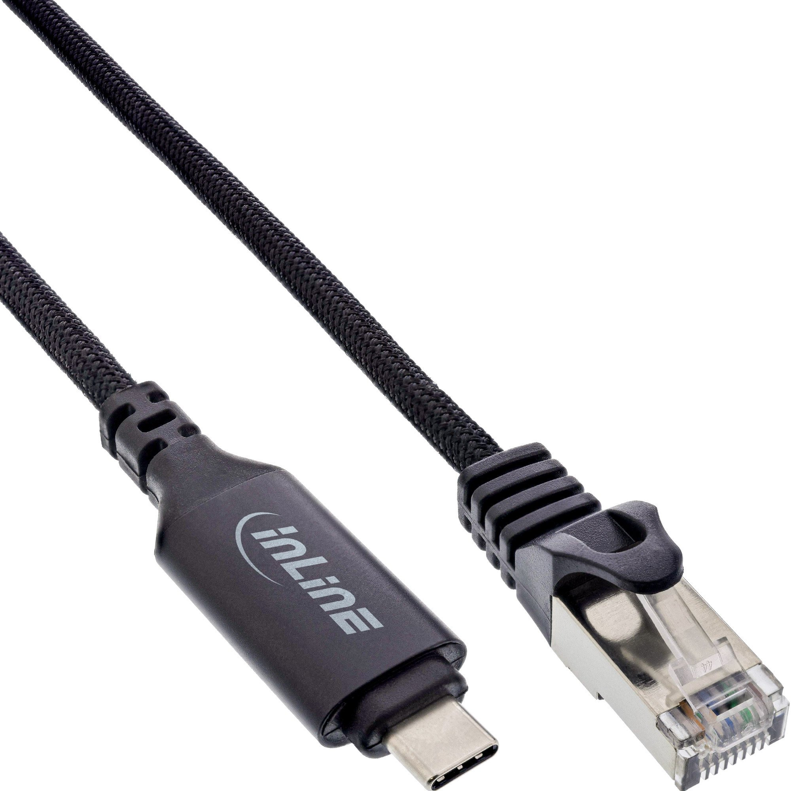 InLine 33381B USB kábel 2.0/3.2 Gen 1 (3.1 Gen 1) 5 M USB C-típus RJ-45 Fekete