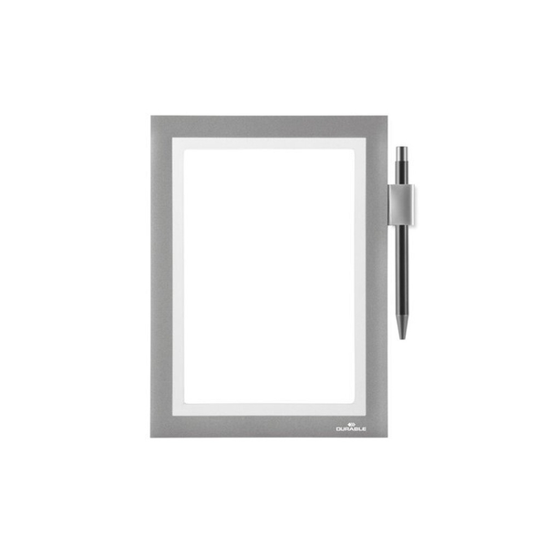 Durable Infókeret A5, öntapadó hátlap, mágneses záródás Duraframe Note ezüst (499423)