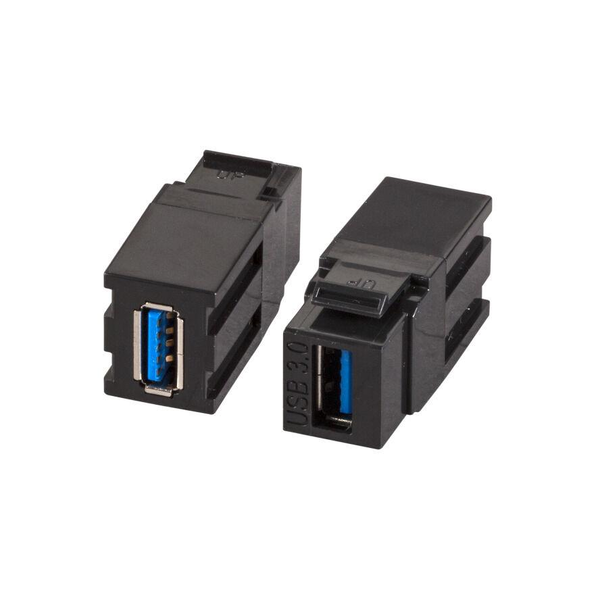 EFB Keystone Einbauadapter USB3.0 A - A, schwarz