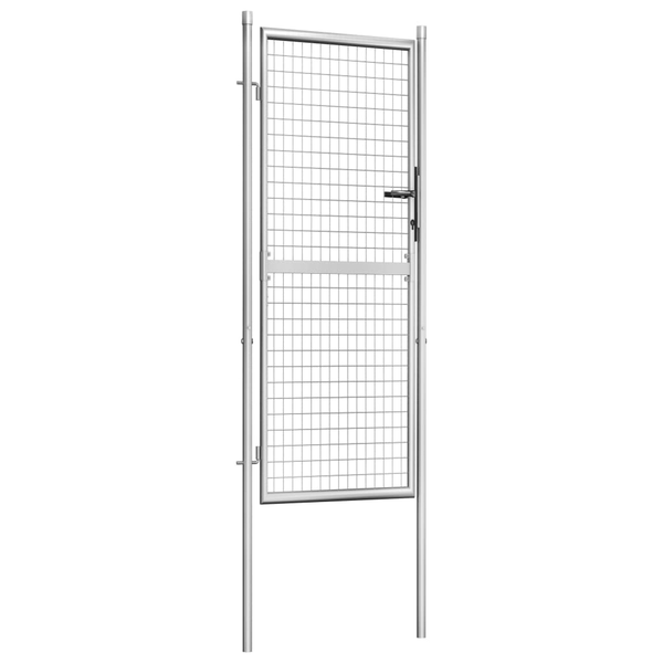 ezüstszínű horganyzott acél kertkapu 105 x 250 cm