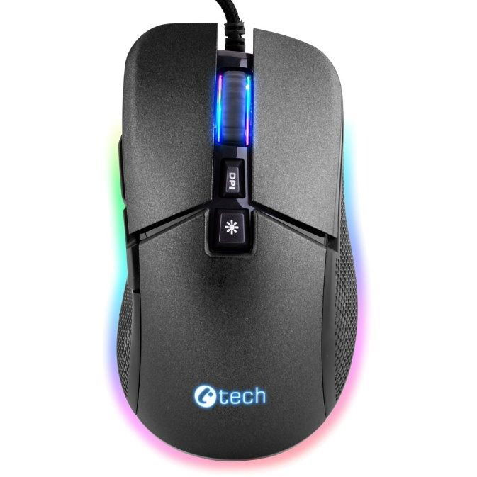 C-TECH Dawn GM-24L 6400 DPI gamer egér, fekete (GM-24L)