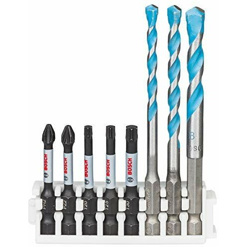 Bosch Profesional Set De 8 Puntas De Atornillar Control Y Brocas Multiuso Pick And Click, Accesorio Para Taladro De Impacto, Small