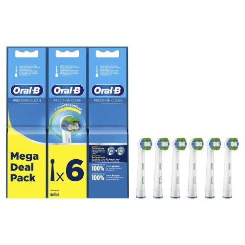 Oral-B Precision Clean 80339528 fogkefe fej 6 db Fehér (ORALB-PRCSNCLNRPLCMNTHD6PCS-WHT)
