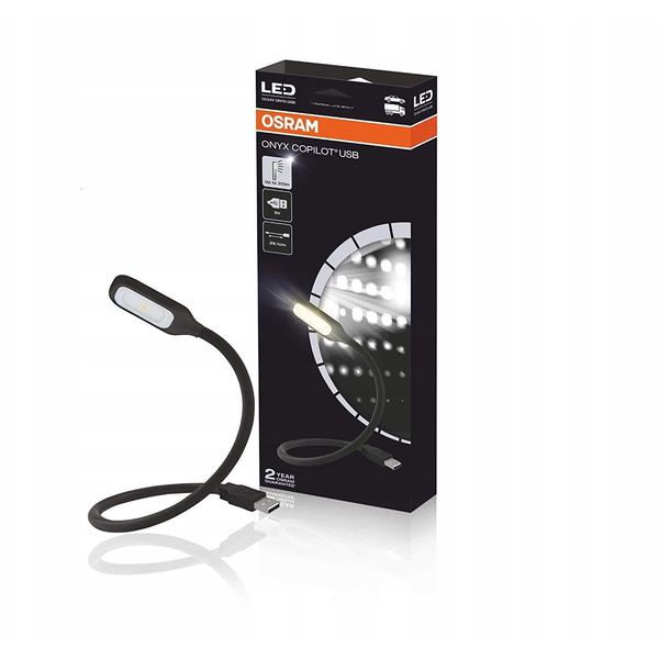 OSRAM Olvasólámpa, LED-es beltéri lámpa ONYX-USB ONYX COPILOT® USB LED 5 V (H x Sz x Ma) 460 x 9 x 25 mm Hajlítható nyak, Forgatható, Forgatható