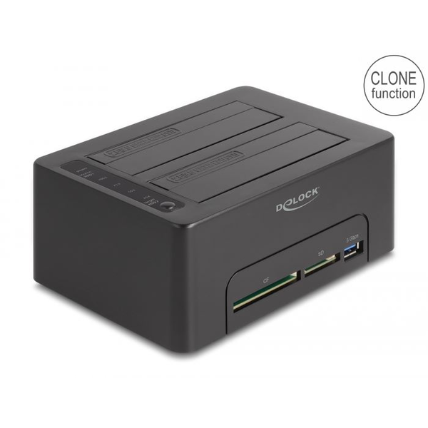 Delock 2x SATA HDD / SSD külső dokkoló fekete (64183)