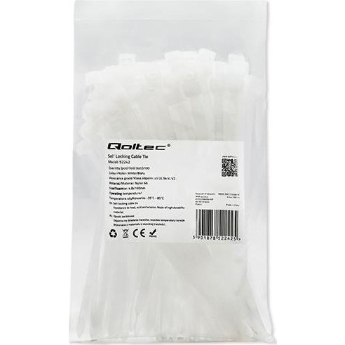 Qoltec Opaski zaciskowe Qoltec trytytki | 4.8*160mm