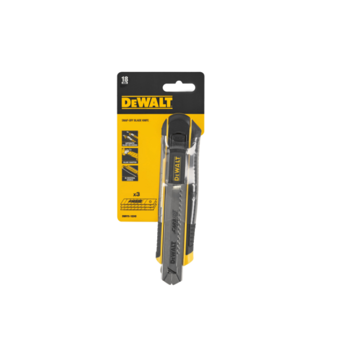 DeWalt DWHT0-10249 Tördelhető Pengés Kés - 3 db Karbid Pengével, 18 mm Kazetta (DWHT0-10249)
