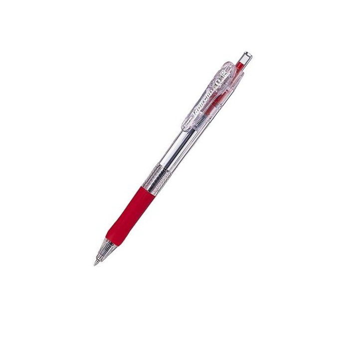 Zebra Tapli Clip ECO nyomógombos golyóstoll - 0,21 mm / piros (38333-10)