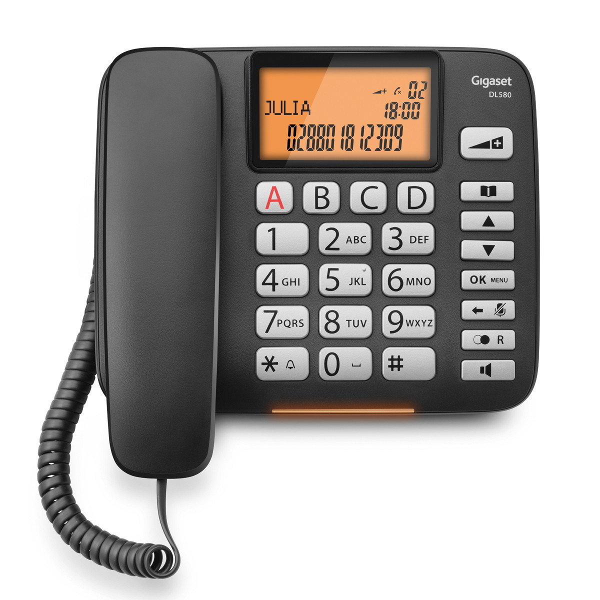 Gigaset DL580 analog telefon - Fekete (S30350-S216-B101)