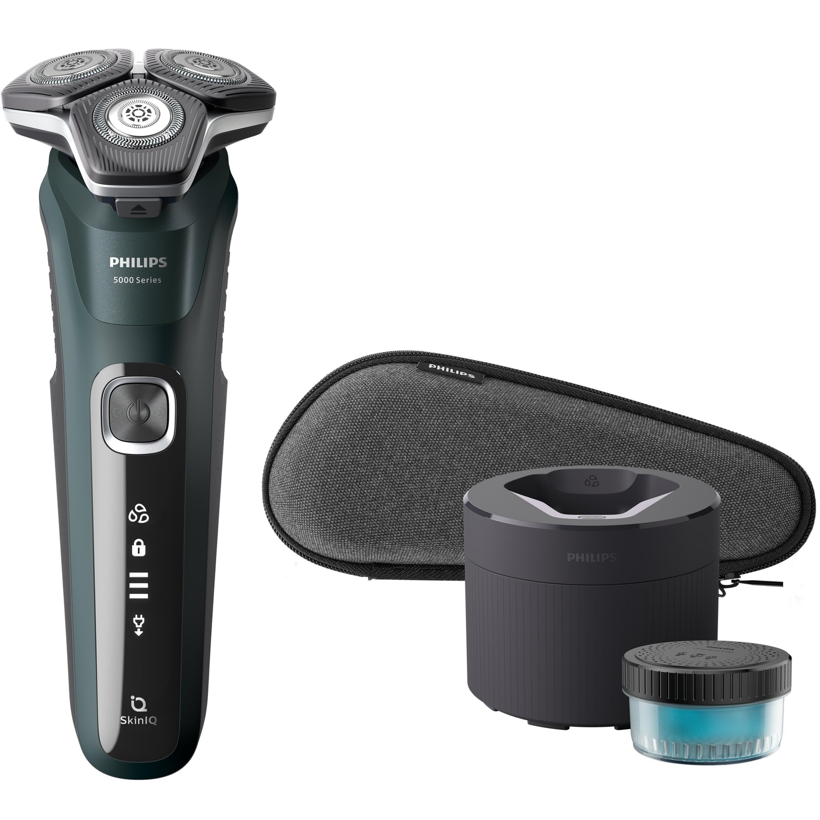 Philips SHAVER Series 5000 S5884/50 férfi borotva Rotációs/forgófejes borotva Vágó Fekete, Zöld (S5884/50)