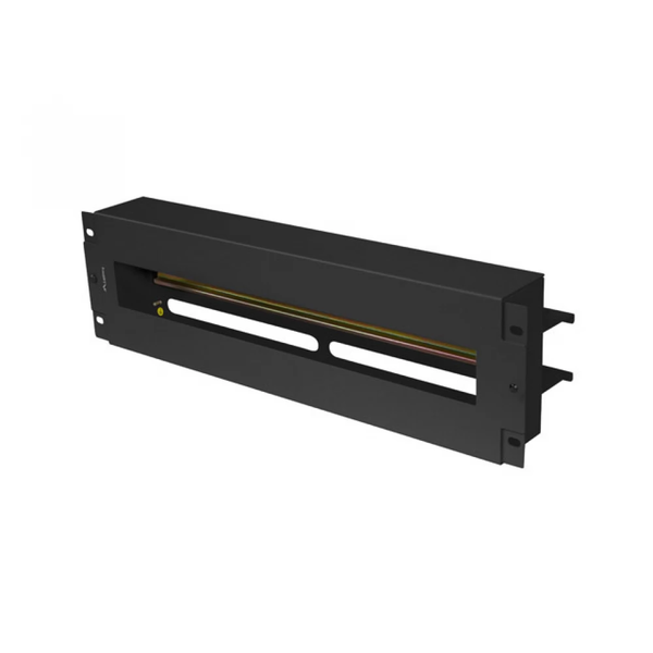 PANEL ROZVODU NAPĚTÍ 3U 19" S DIN LIŠTOU TS-35 ČERNÝ RACK skříň