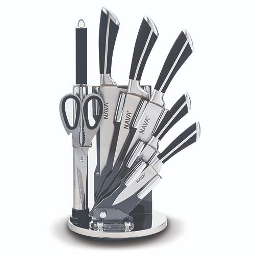 Nava rozsdamentes acél késkészlet akril állvánnyal (10-167-021) (10-167-021)