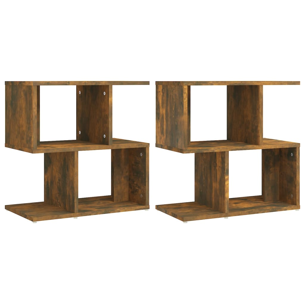 2 db füstös tölgy színű szerelt fa éjjeliszekrény 50x30x51,5 cm (815829)