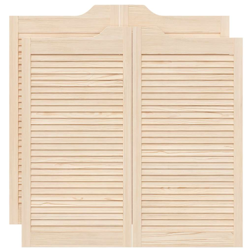 tömörfa fenyőfa lengőajtók lamellás kialakítású 2 pár 100x100cm (4107135)