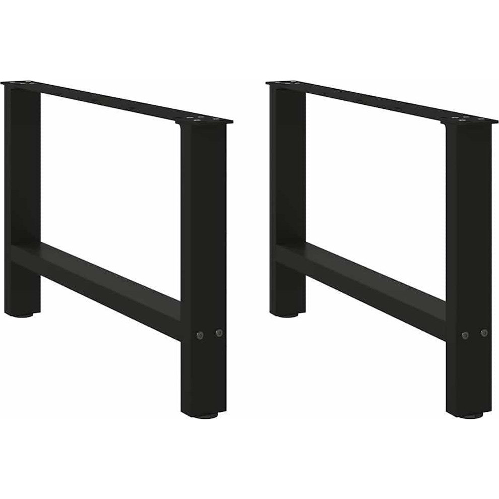 2 db fekete acél dohányzóasztal lábak 70x(42-43) cm (4013288)