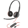 POLY Blackwire C3220 Stereo USB-C Headset Жичен Лента за глава Офис/Център за обаждания UBS тип C Черен
