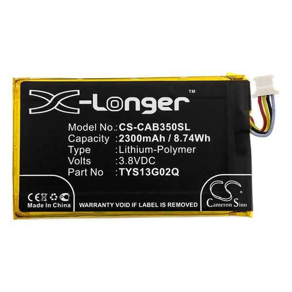 Cameron Sino Li-Polymer akku (3.8V/2300mAh, CAT TYS13G02Q kompatibilis) FEKETE CAT B35 (CS-CAB350SL)