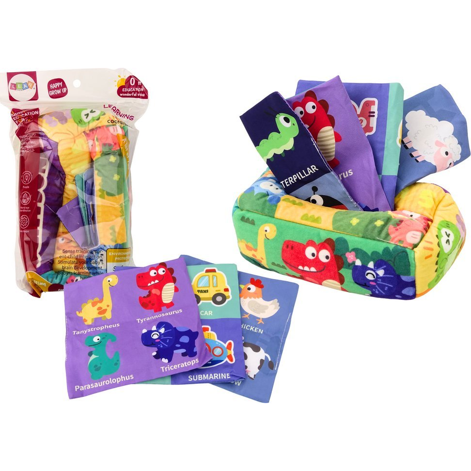 Lean Toys Puha Szövet Doboz 6 Szövettel és 3 Susogó Színes Törlőkendővel (18067)