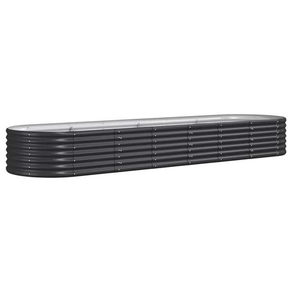 vidaXL vidaXL Donica ogrodowa, malowana proszkowo stal, 296x80x36cm, antracyt